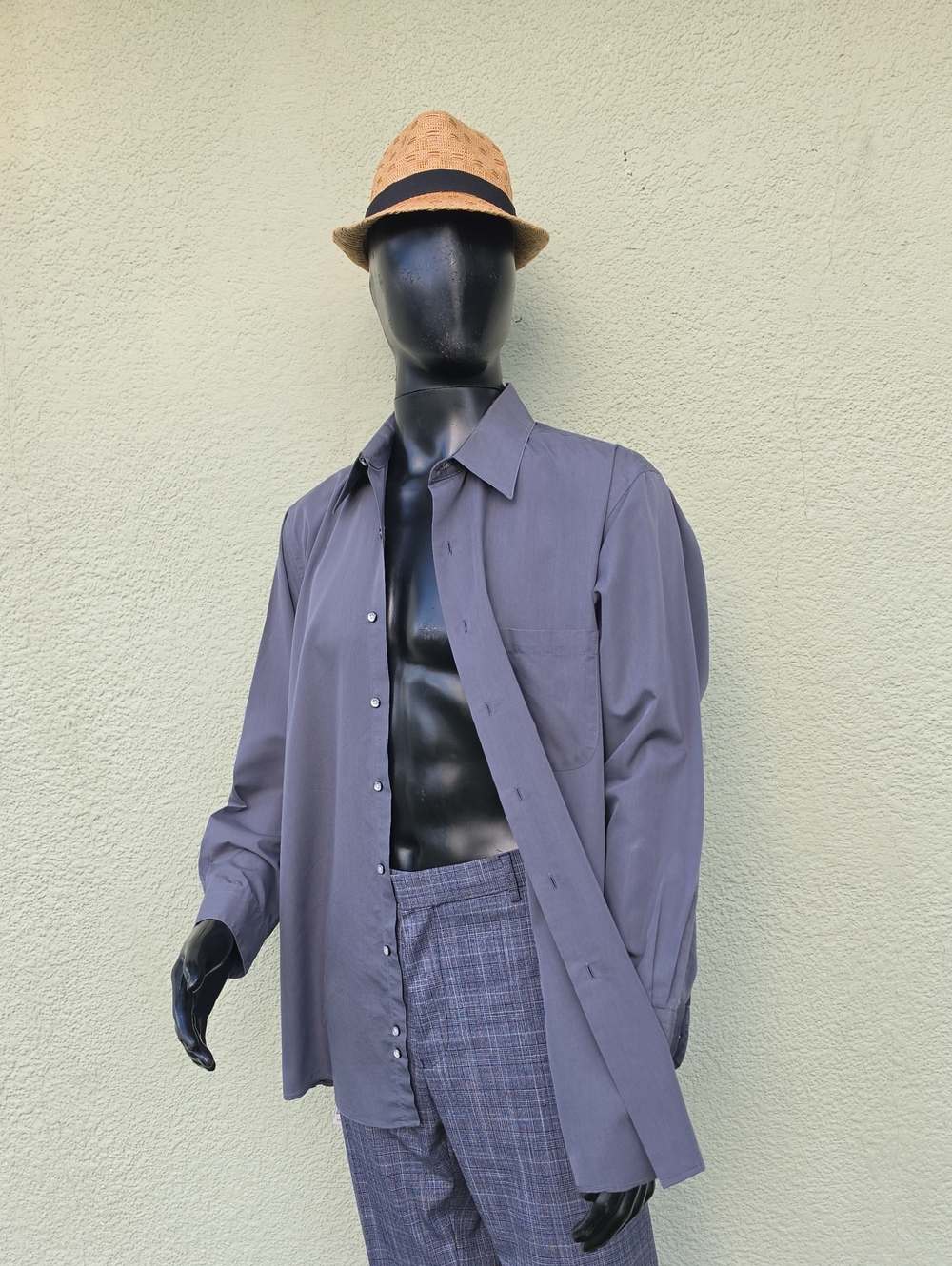 Etienne Aigner (Honduras) Men's Vintage Cotton Blend Light Gray Dress Shirt